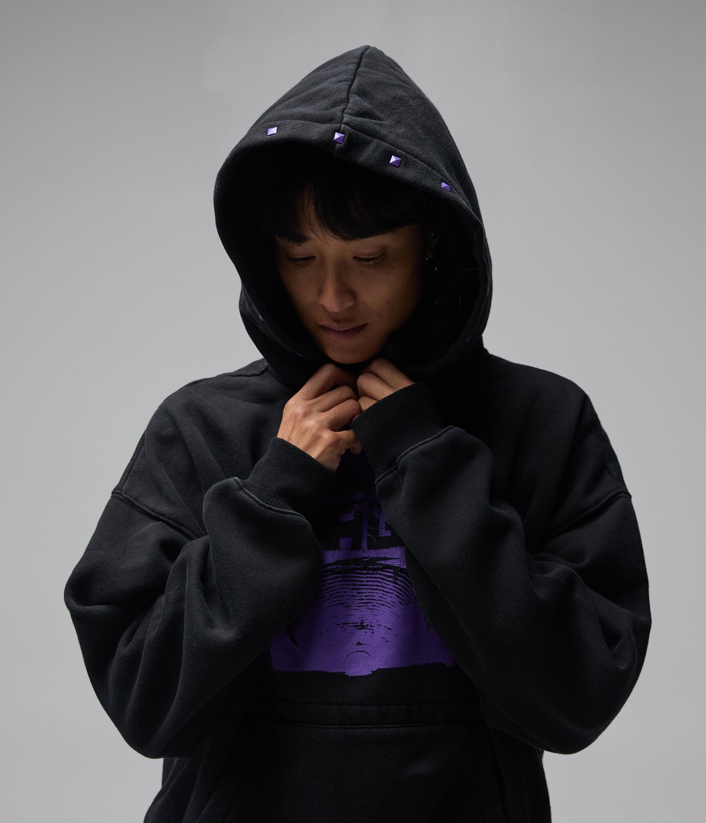 FORMER Corp Boxy Hood in Merch Black - FORMER x RAGE Collection