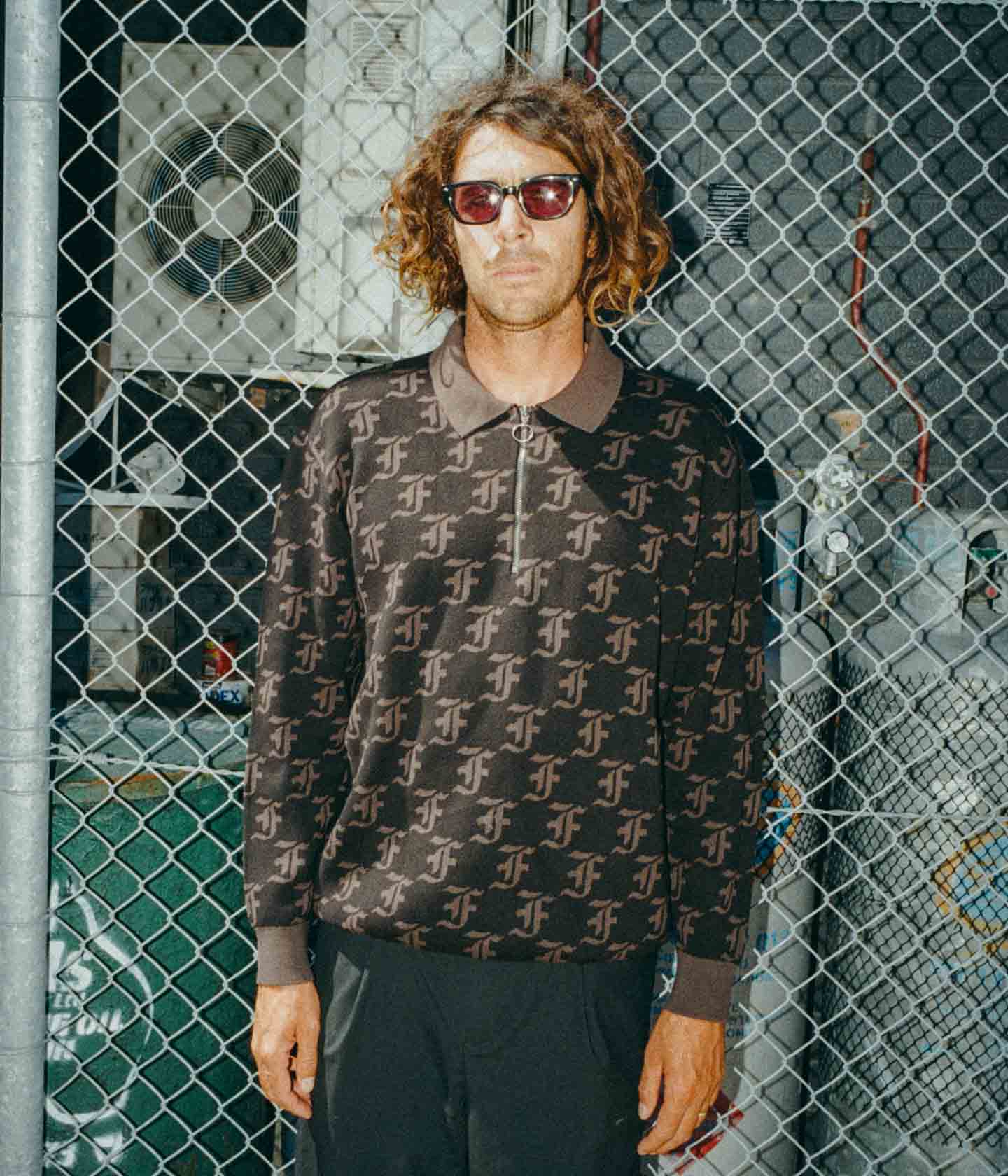 SYNOPTIC LS POLO KNIT // BLACK