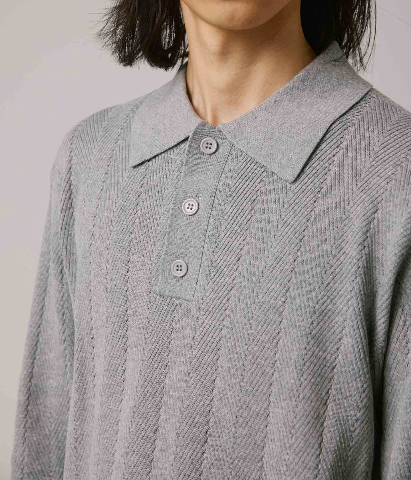 AG POLO LS KNIT // GREY