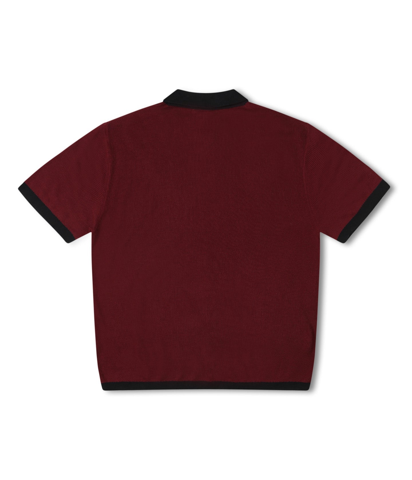PERCEPTION OPEN COLLAR POLO // BLACK + RED
