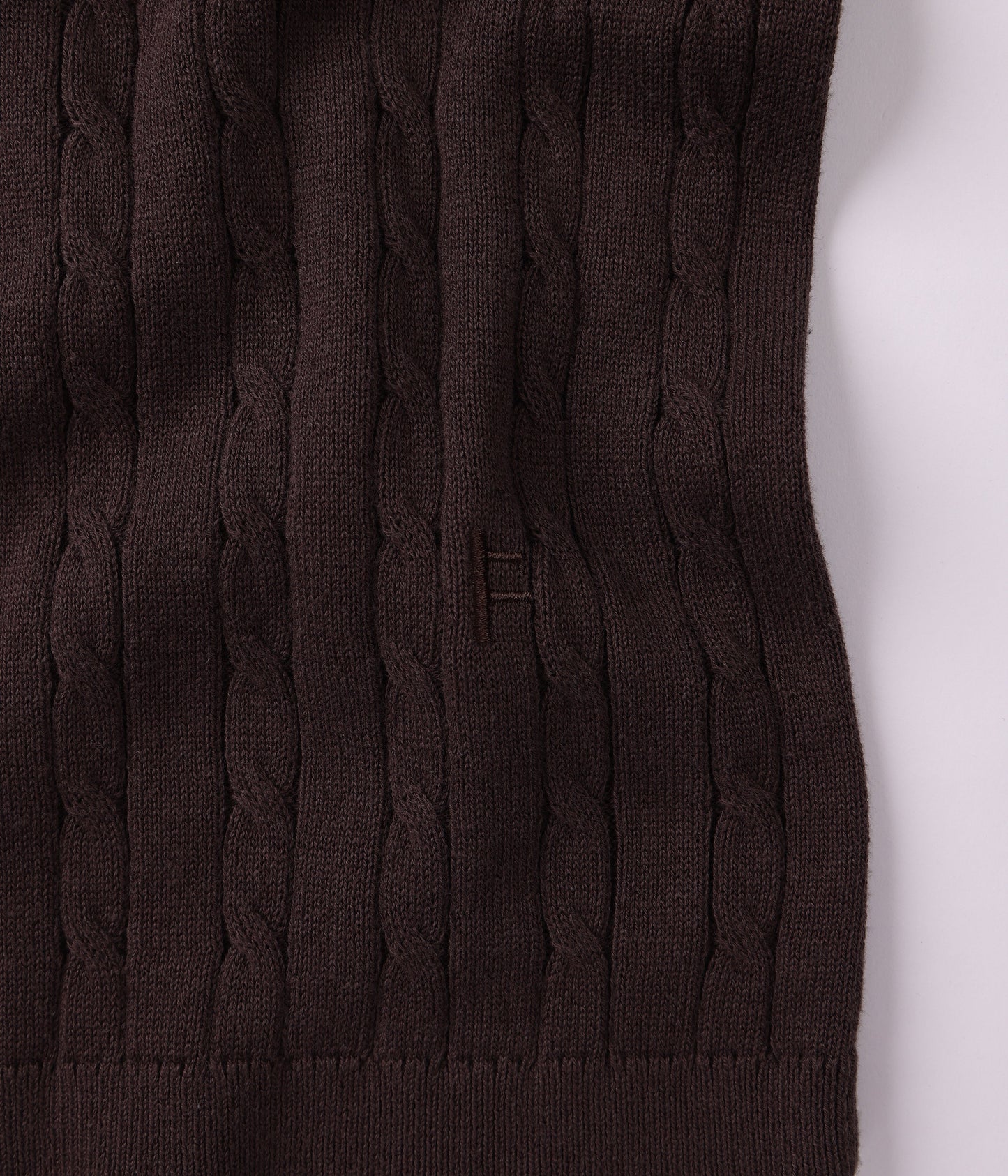 MARILYN CABLE SS KNIT SHIRT // CHOC