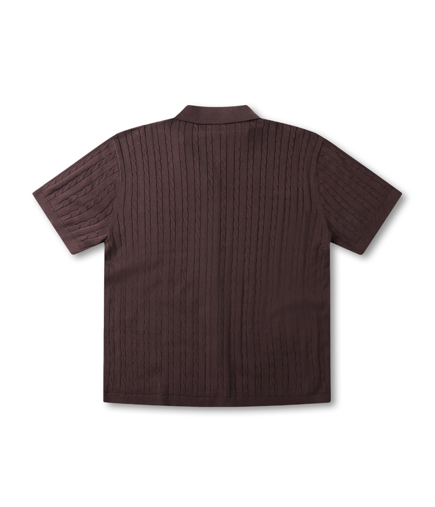 MARILYN CABLE SS KNIT SHIRT // CHOC