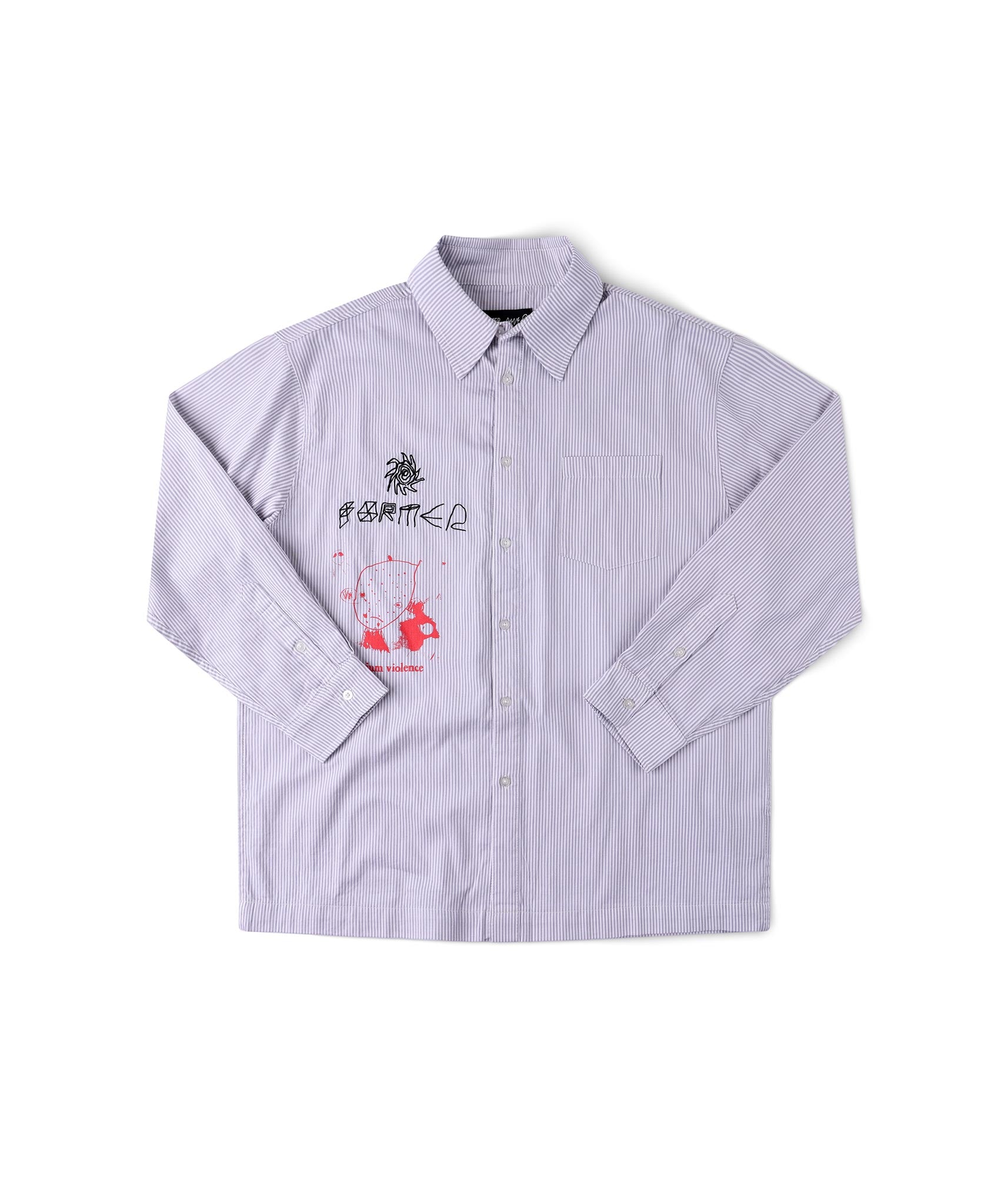 DXD REYNOLDS STRIPE LS SHIRT // GREY – FORMER MERCHANDISE