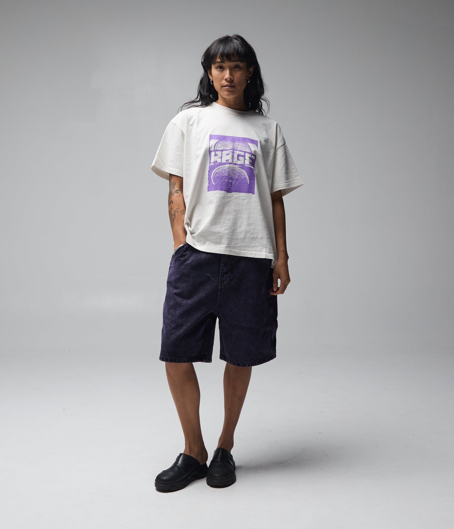 FORMER Distend Denim Walkshort in Washed Purple - FORMER x RAGE Collection