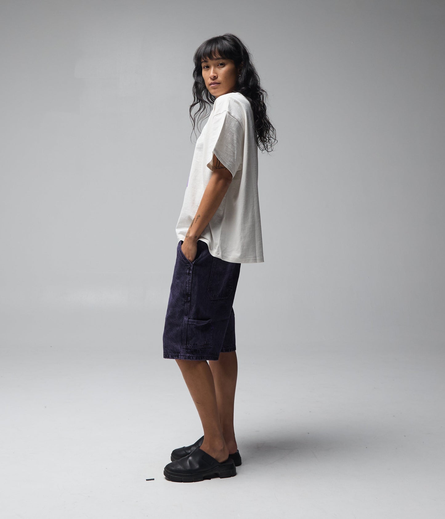 FORMER Distend Denim Walkshort in Washed Purple - FORMER x RAGE Collection