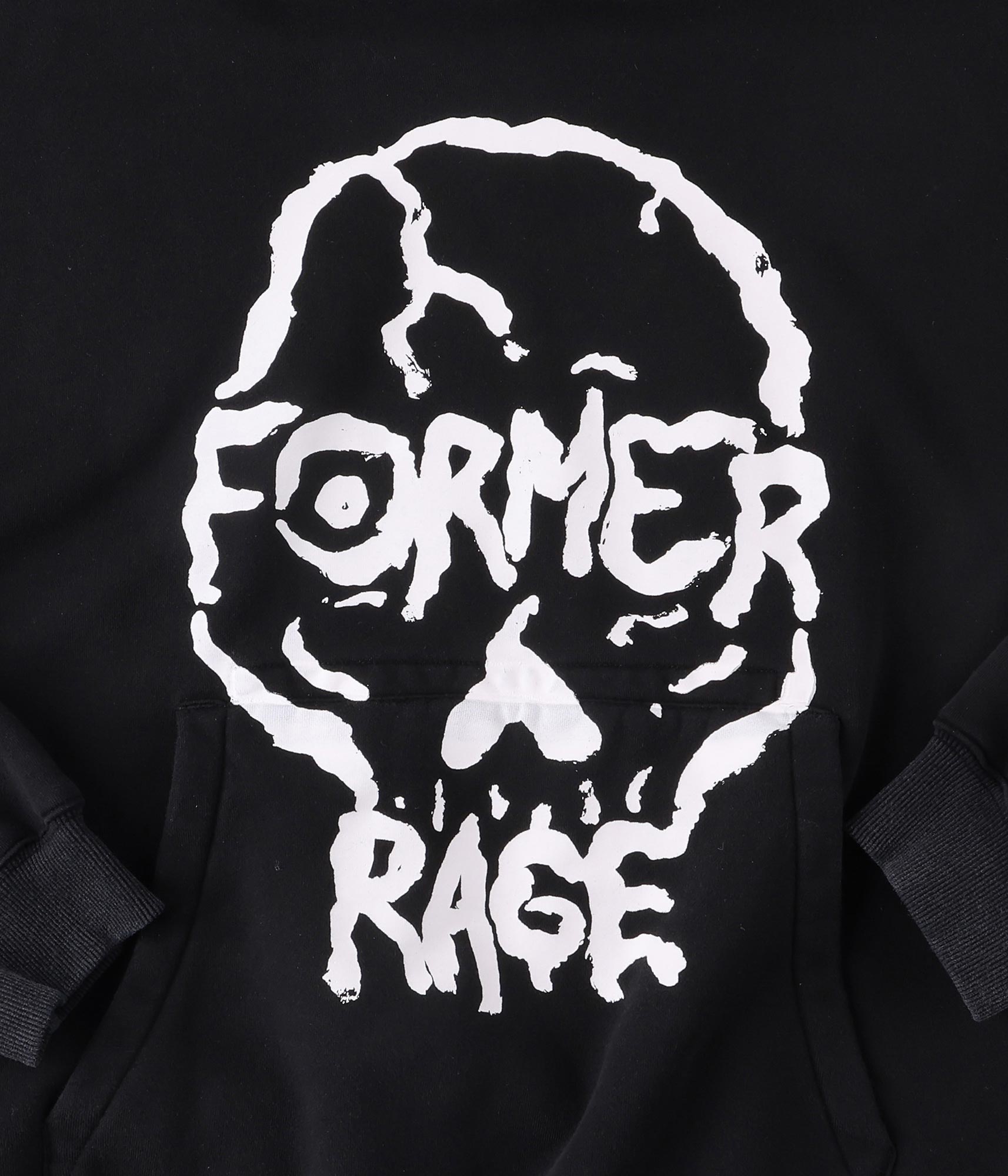 FORMER Skullz Boxy Heavy Hood in Merch Black - FORMER x RAGE Collection