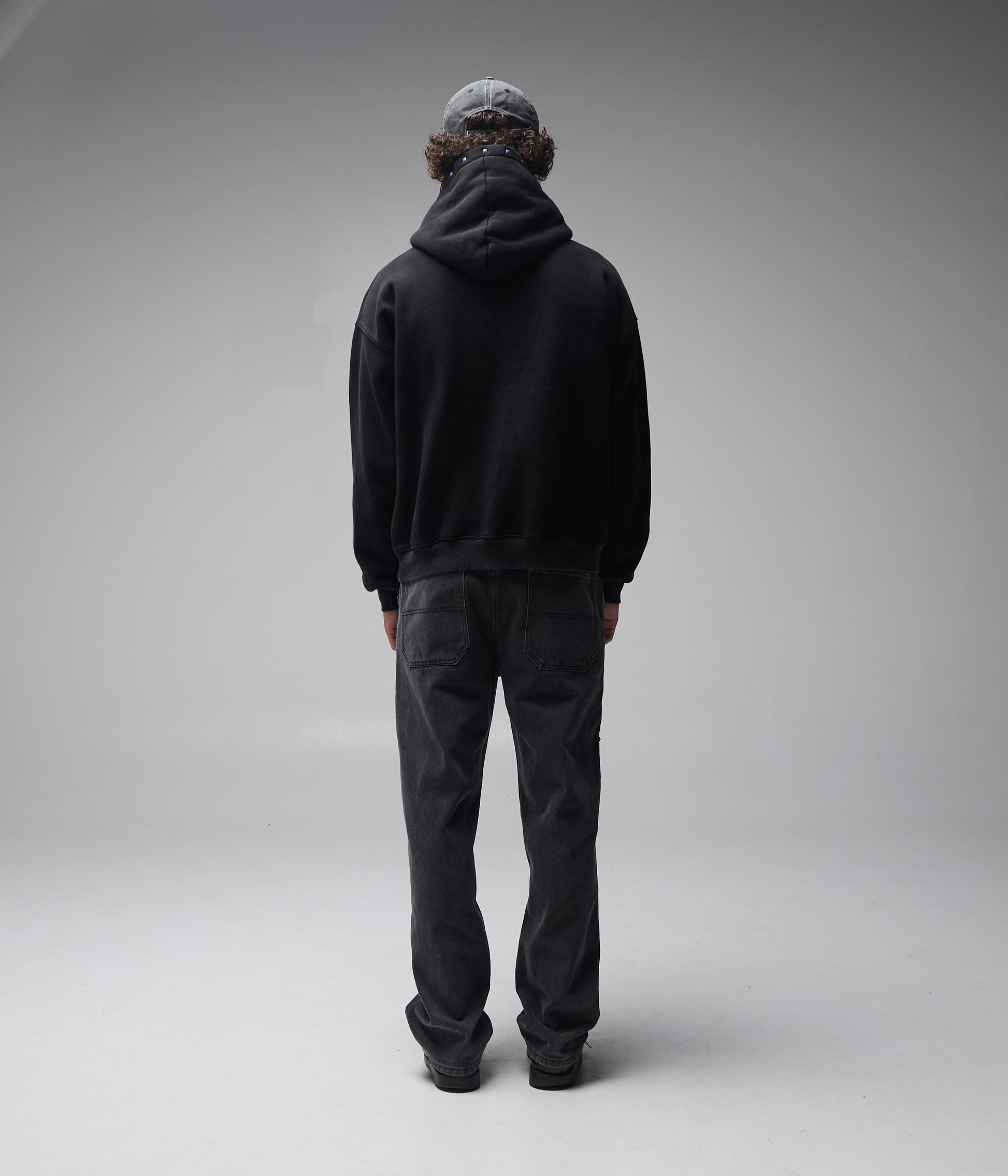 FORMER Corp Boxy Hood in Merch Black - FORMER x RAGE Collection
