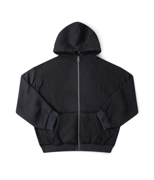 FORMER Alleviate Boxy Zip Hood in WASHED BLACK - Pending Approval Collection