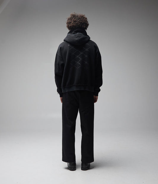 FORMER Alleviate Boxy Zip Hood in WASHED BLACK - Pending Approval Collection