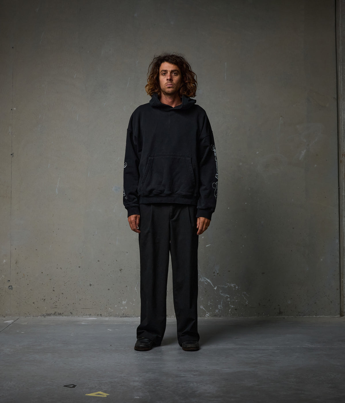 ILLUSION BOXY HOOD // WASHED BLACK