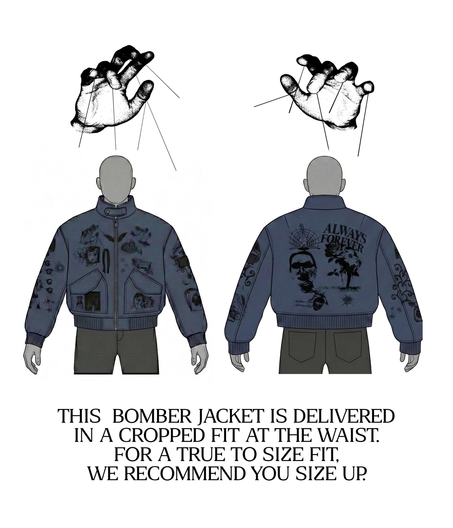 ALWAYS FOREVER BOMBER JACKET // WASHED NAVY