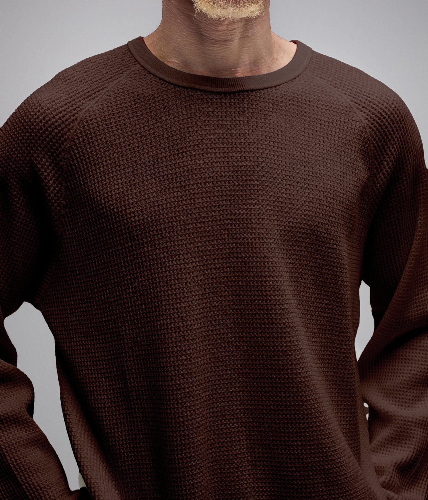 AG RAGLAN WAFFLE // BROWN