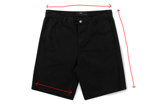 Measurement diagram for CRUX WALKSHORT // BLACK