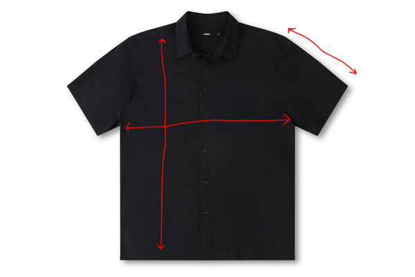 Measurement diagram for VIVIAN BOXY STRIPE SS SHIRT // GREY