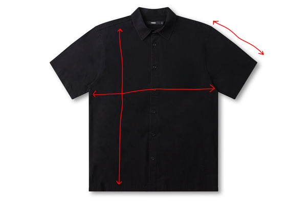 Measurement diagram for VIVIAN CHECK SS SHIRT // BROWN