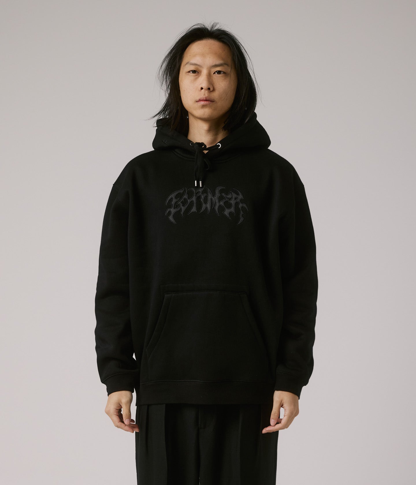PUNCTURE SATIN HOOD // BLACK – FORMER MERCHANDISE