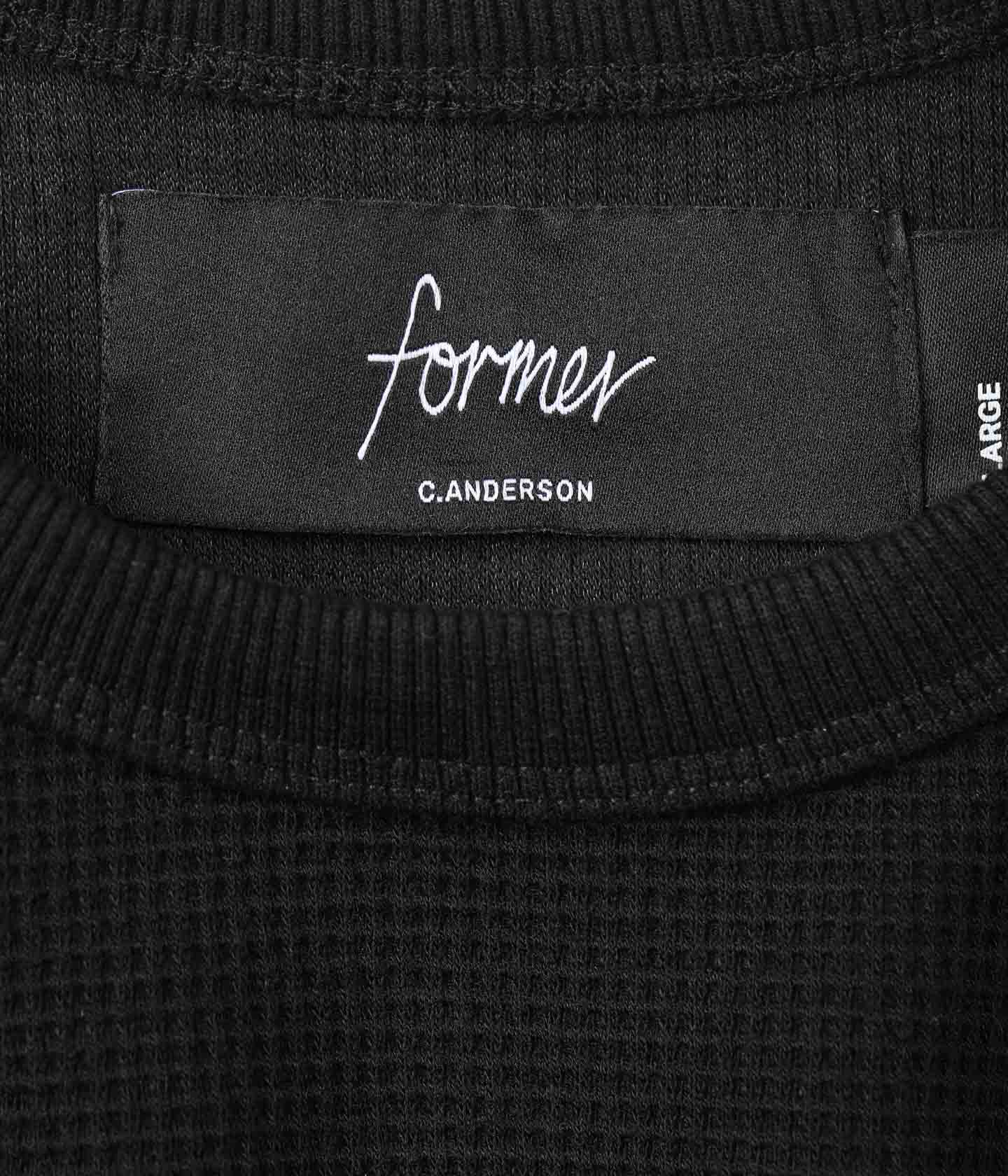 ANDERSON LS WAFFLE // BLACK – FORMER MERCHANDISE