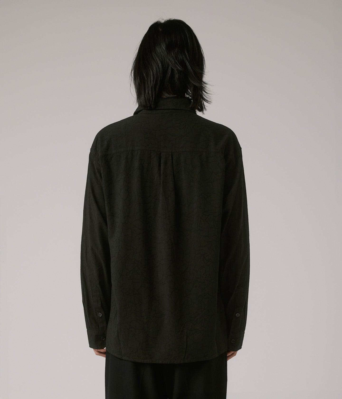 NO/FAITH STUDIOS◆STAR SLEEVE DOUBLE-LAYERED BUTTON LS BLACK STAR SLEEVE DOUBLE-LAYERED BUTTON LONGSLEEVE BLACK – NO