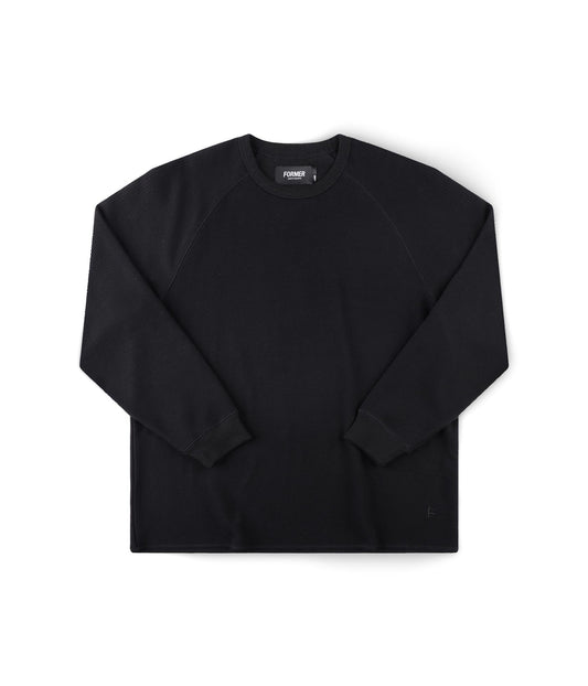 AG RAGLAN WAFFLE // BLACK