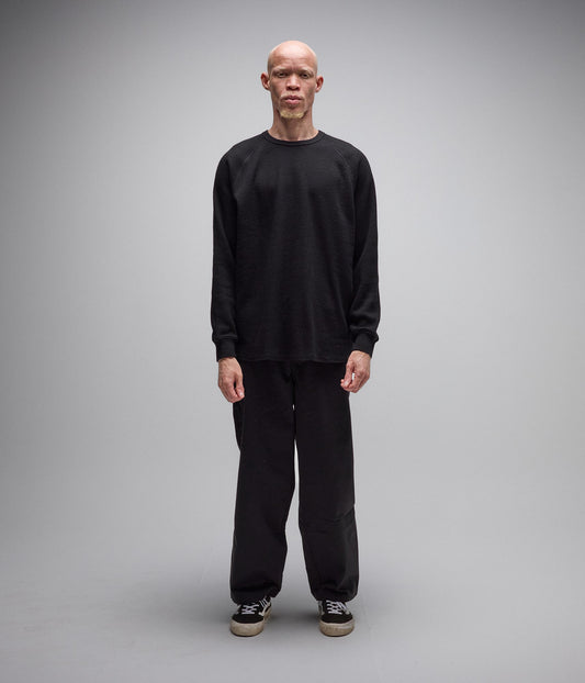 AG RAGLAN WAFFLE // BLACK