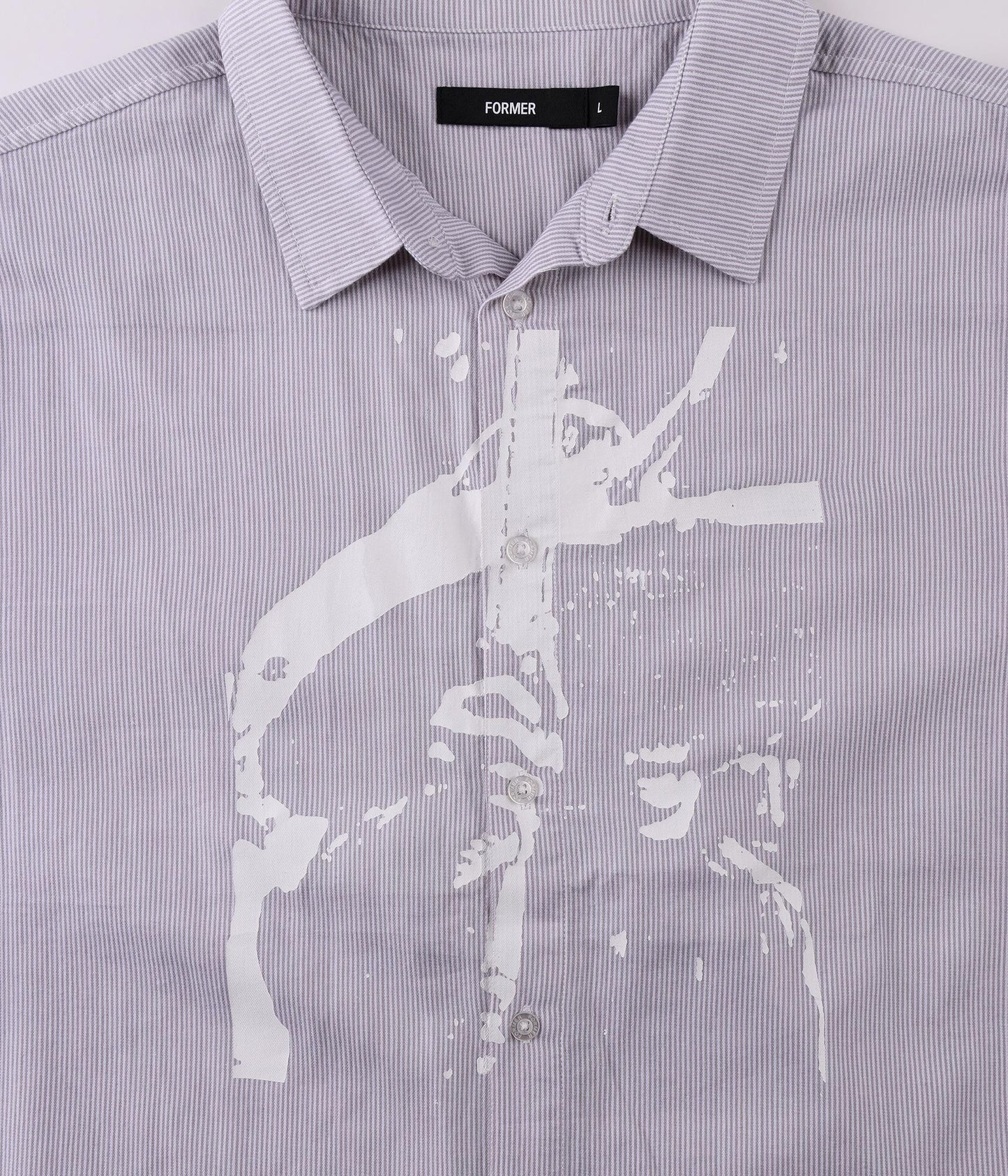 VIVIAN BOXY STRIPE SS SHIRT // GREY