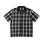 BROADCAST PLAID SS SHIRT // BLACK OMBRE