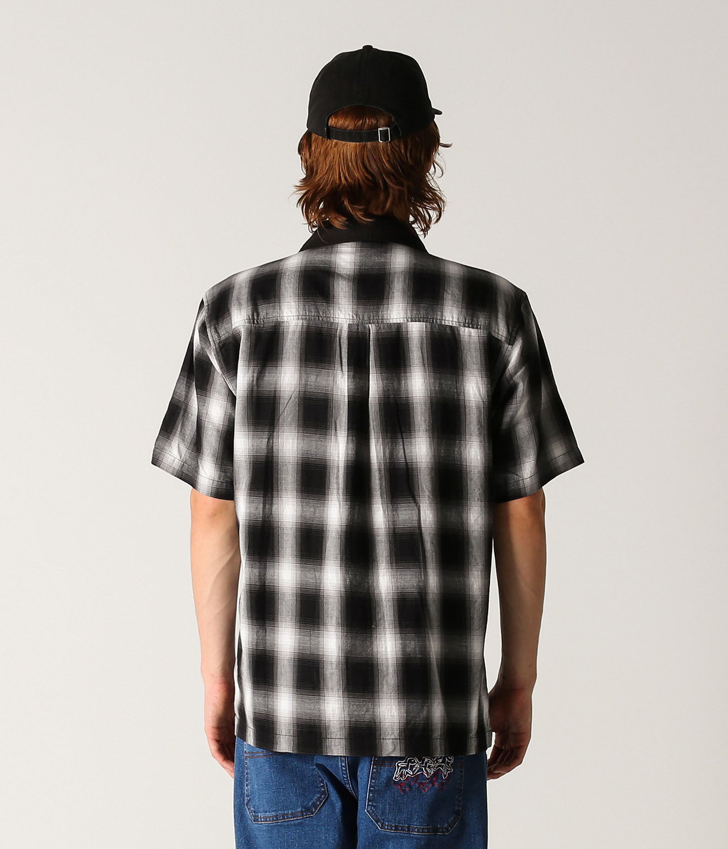 BROADCAST PLAID SS SHIRT // BLACK OMBRE