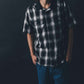 BROADCAST PLAID SS SHIRT // BLACK OMBRE