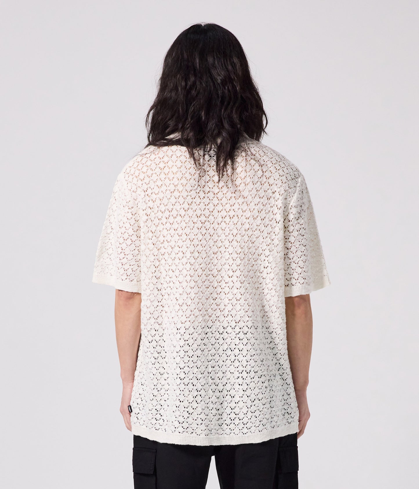 AG CROCHET KNIT POLO // BONE