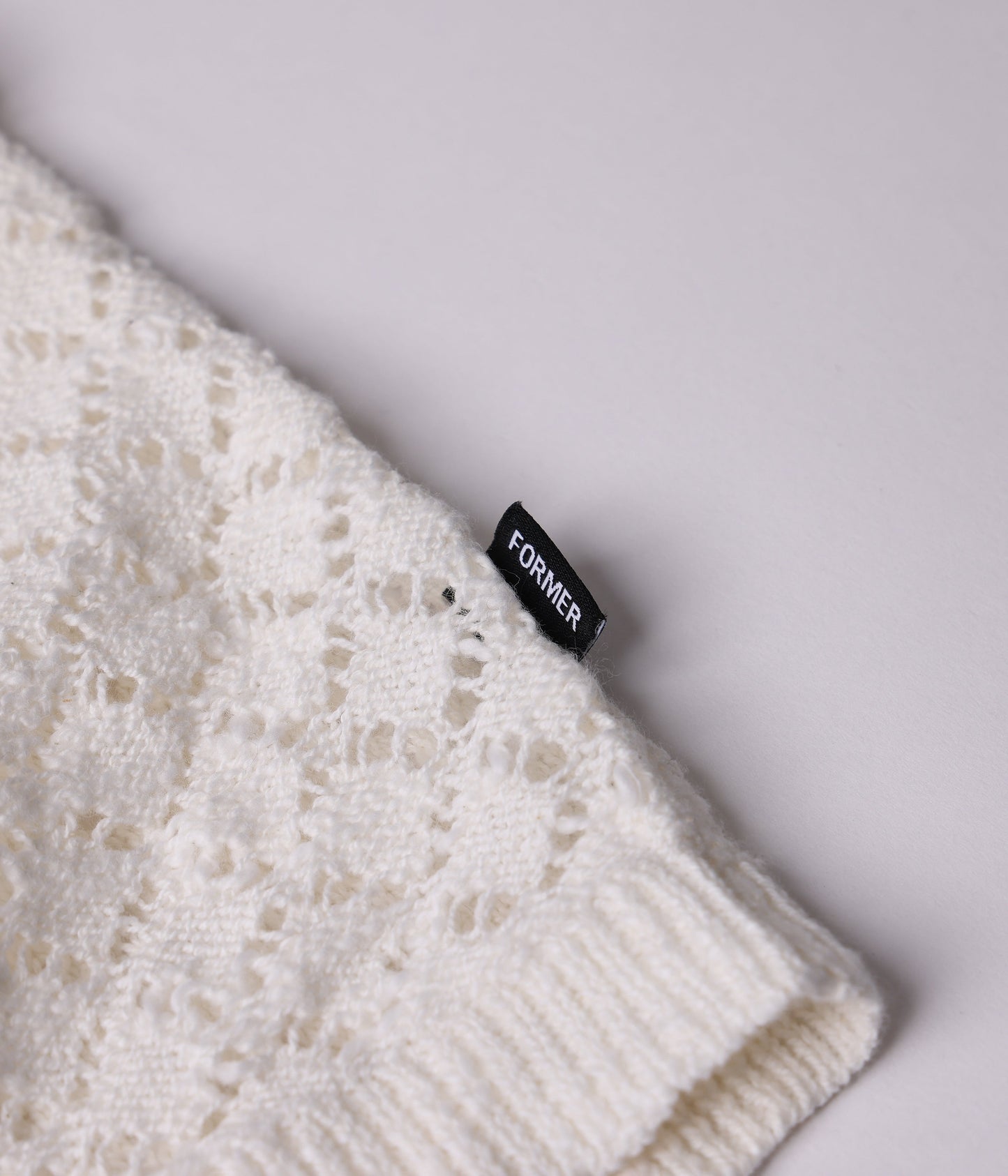 AG CROCHET KNIT POLO // BONE