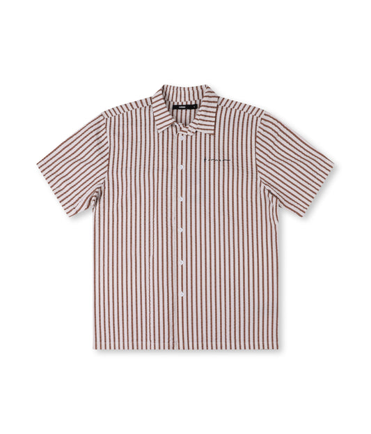 VIVIAN SEERSUCKER SS SHIRT // COPPER