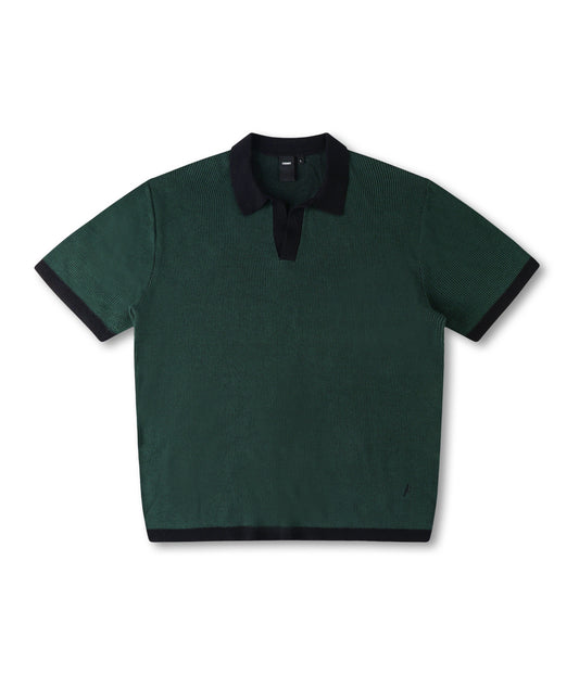 AG OPEN COLLAR POLO // PETROL
