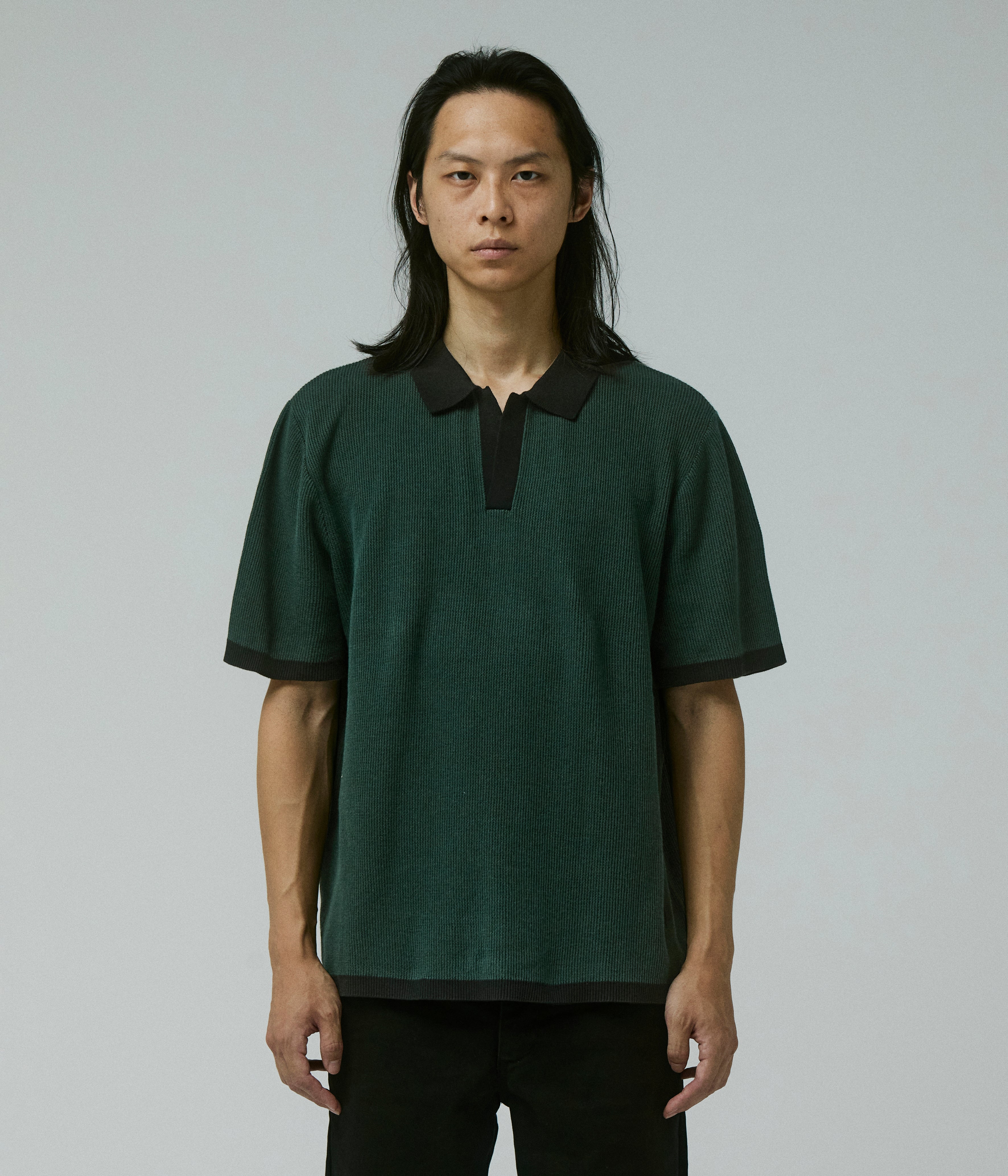 AG OPEN COLLAR POLO // PETROL – FORMER MERCHANDISE