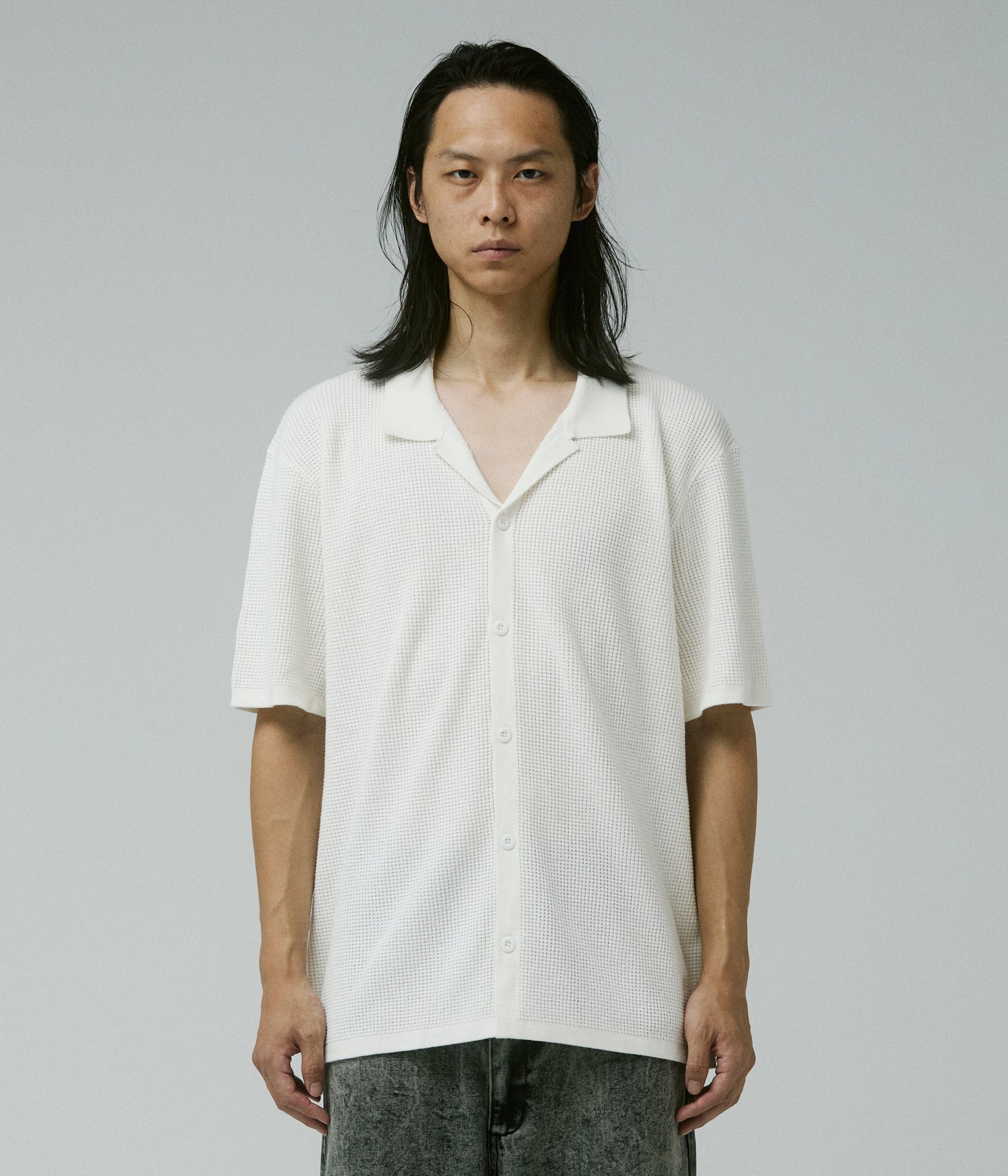 MARILYN WAFFLE SS KNIT // BONE