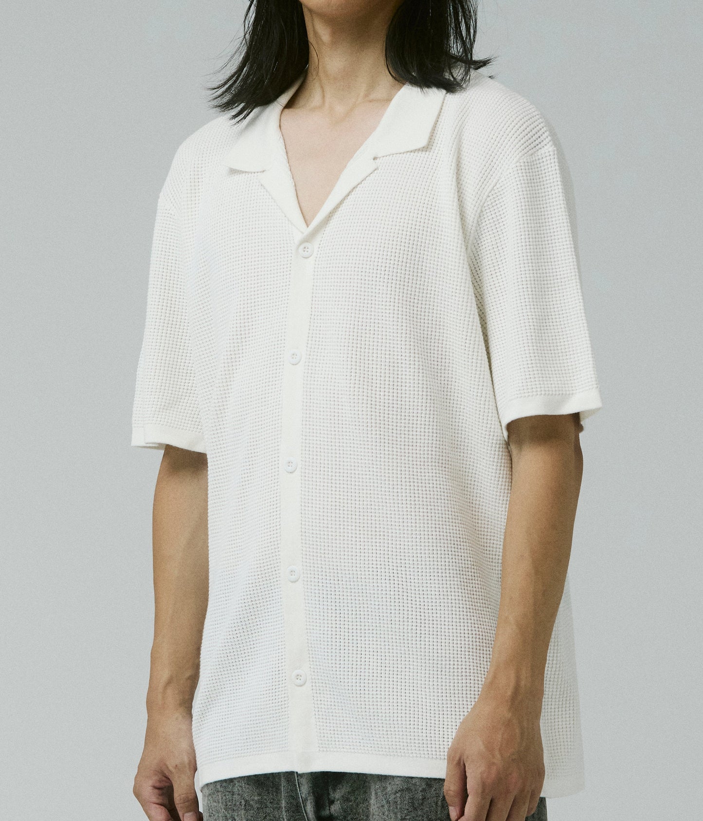 MARILYN WAFFLE SS KNIT // BONE