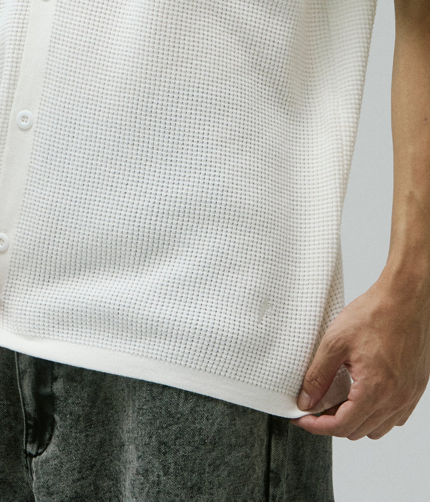 MARILYN WAFFLE SS KNIT // BONE