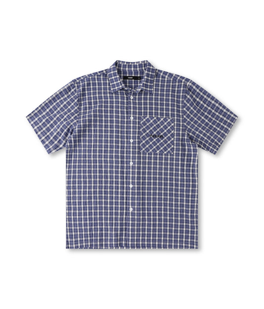 MANNERS CHECK SS SHIRT // VINTAGE NAVY