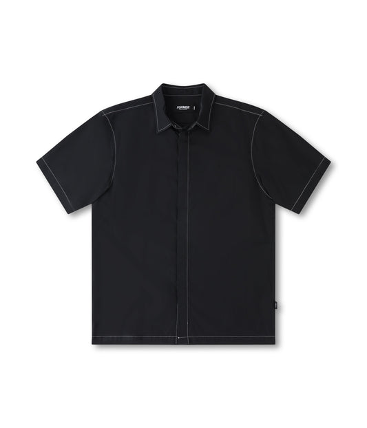 MARILYN CONTRAST SS SHIRT // BLACK