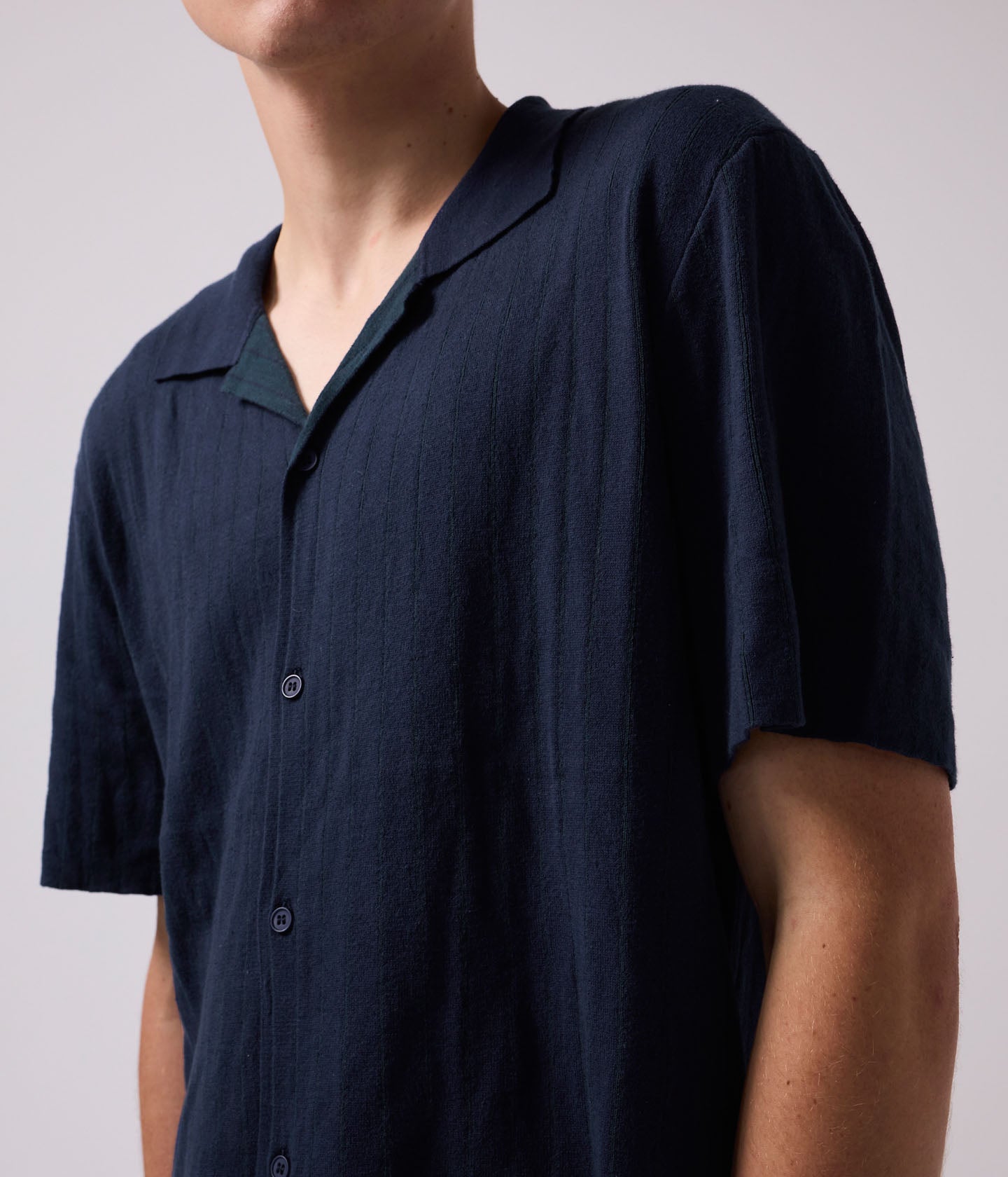 即日発送　Bibiy. ROSIE SHIRT KNIT NAVY Ribbed Knit V-Neck Oversized Pullover Varsity Sweater - Navy
