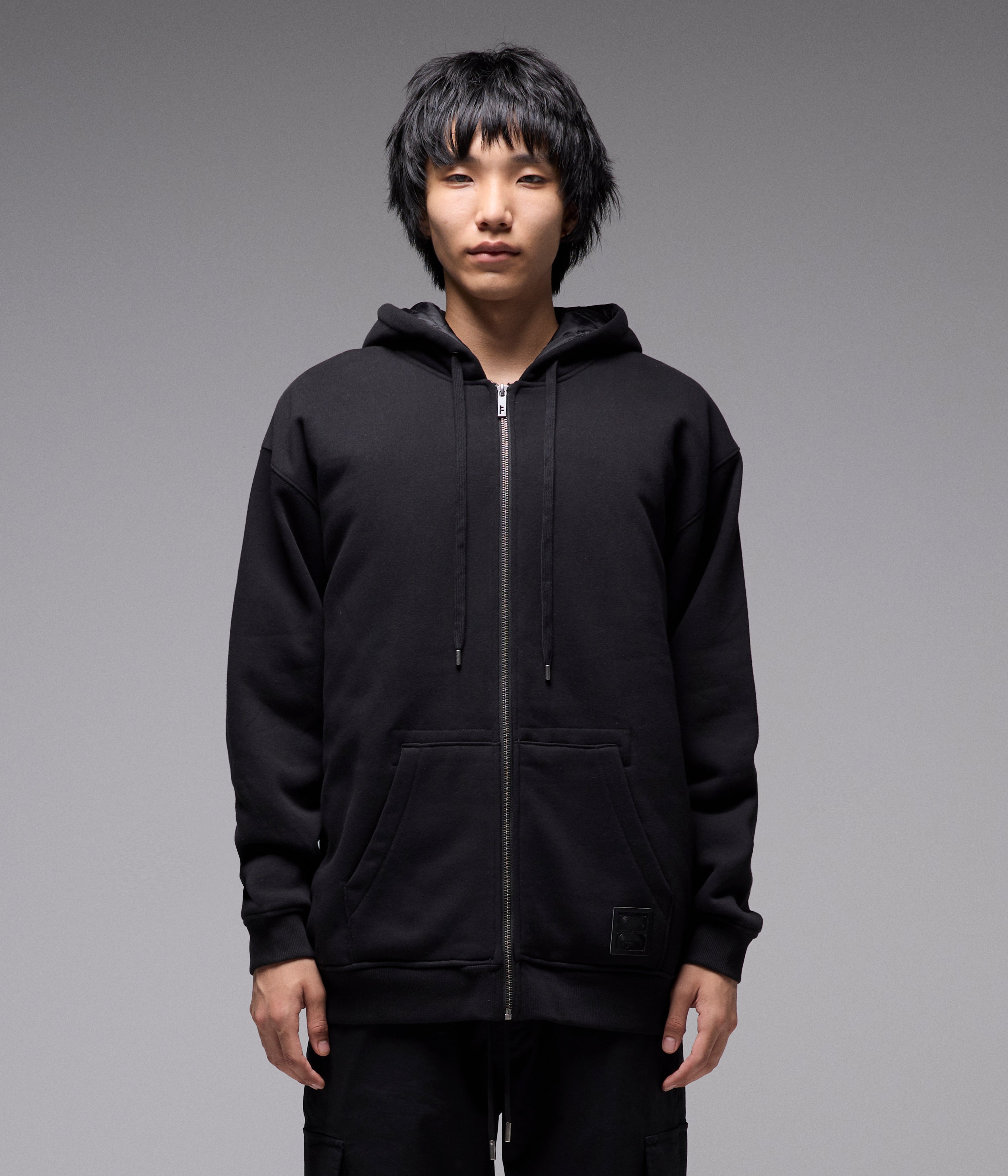 CRUX ZIP-THRU LINED HOOD // BLACK – FORMER MERCHANDISE