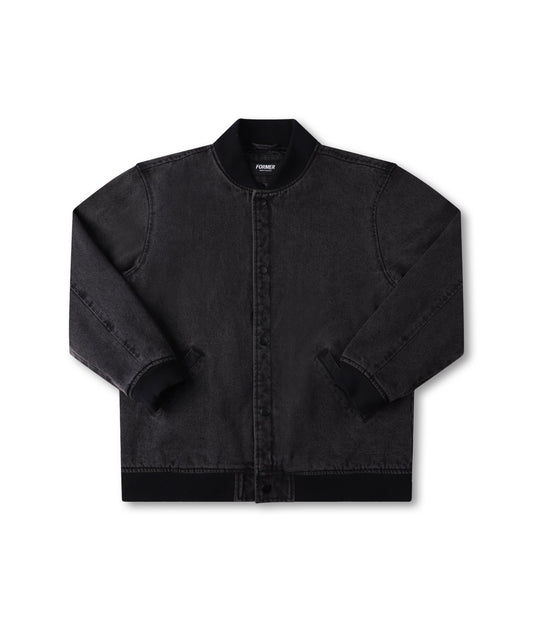 AG VARSITY JACKET // BLACK DENIM