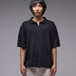 FRANCHISE OPEN COLLAR POLO // BLACK