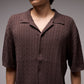 MARILYN CABLE SS KNIT SHIRT // CHOC