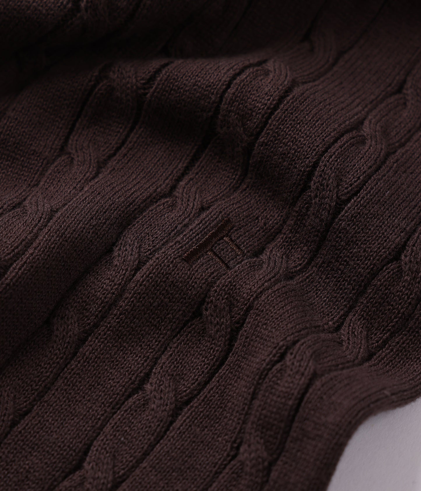 MARILYN CABLE SS KNIT SHIRT // CHOC