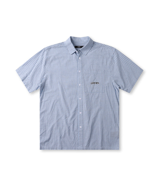 VIVIAN CHECK SS SHIRT // BLUE