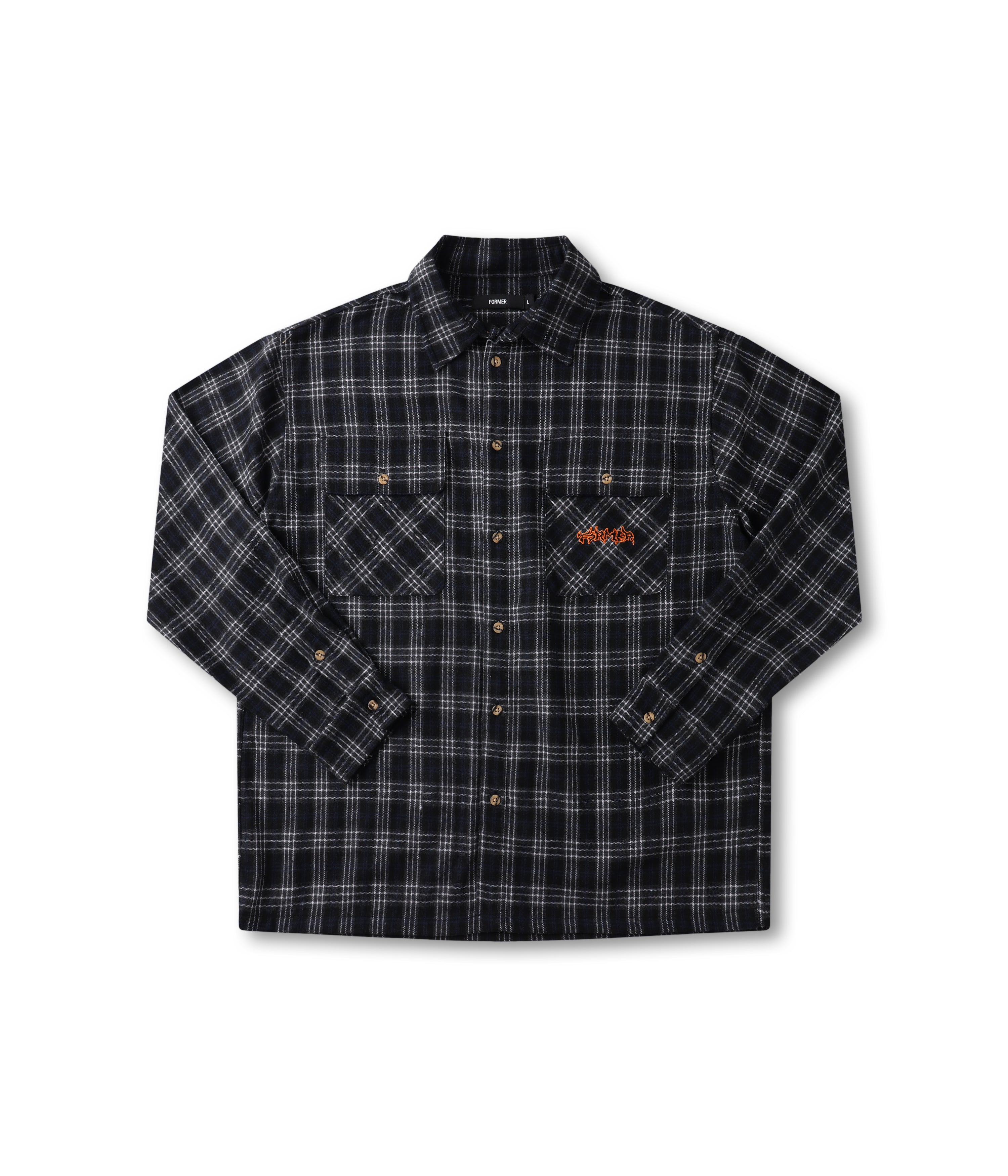 VIVIAN FLANNEL LS SHIRT // BLACK – FORMER MERCHANDISE