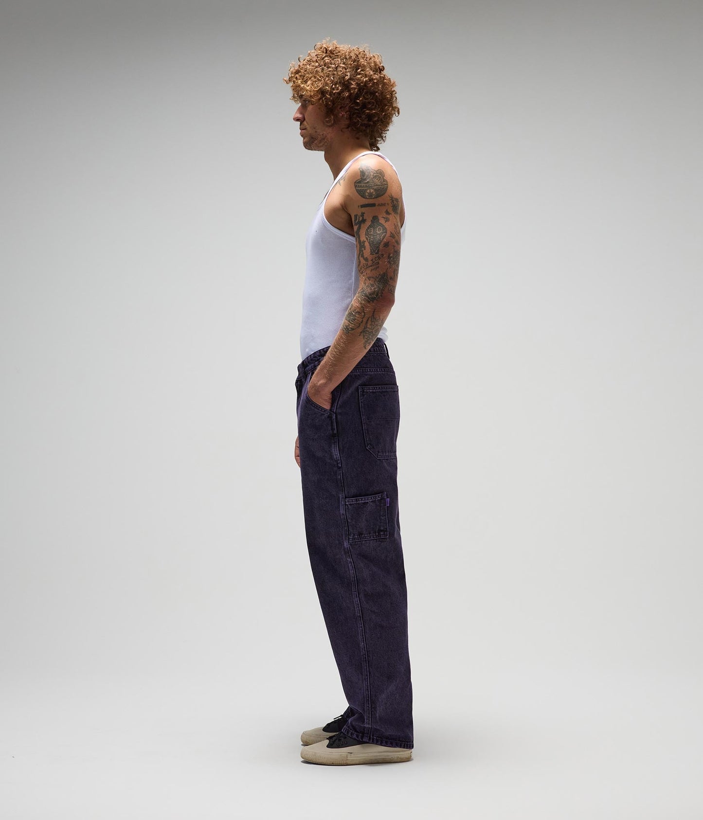 FORMER Distend Denim Pant in Washed Purple - FORMER x RAGE Collection