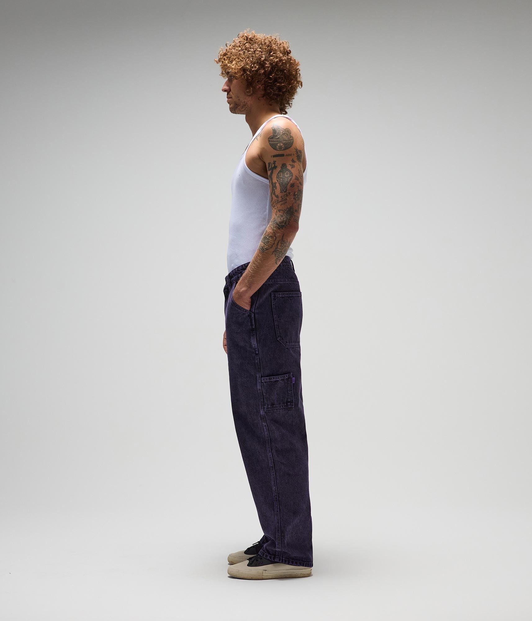 FORMER Distend Denim Pant in Washed Purple - FORMER x RAGE Collection