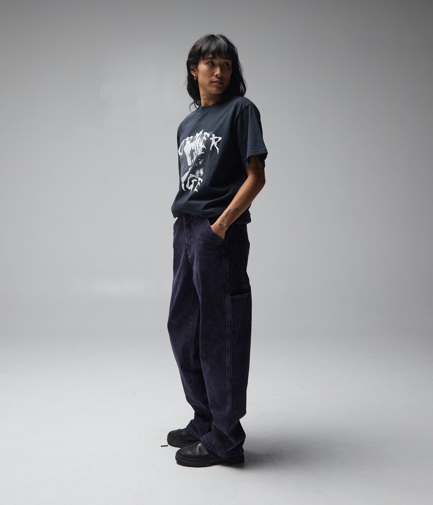 FORMER Distend Denim Pant in Washed Purple - FORMER x RAGE Collection