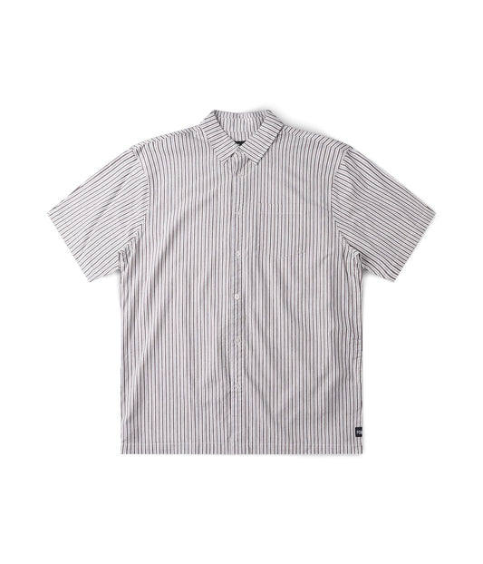 FORMER Reynolds Stripe SS Shirt in BEIGE